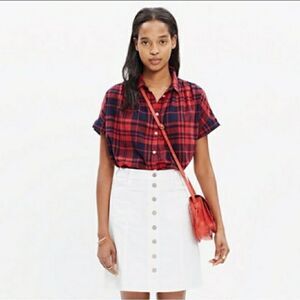 Madewell Central Shirt in Bushwick Plaid Size XS